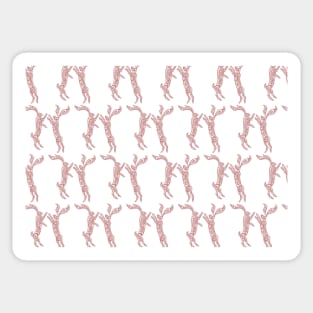 Boxing Hares - Soft Red Sticker